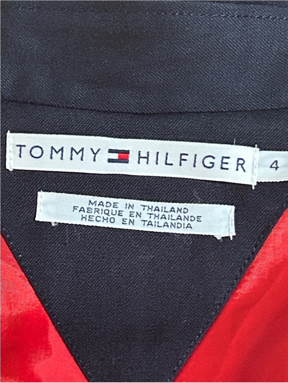 Vintage Y2K Tommy Hilfiger Womens Navy Wool Crest Blaze Preppy Size 4 Academia - Picture 7 of 9